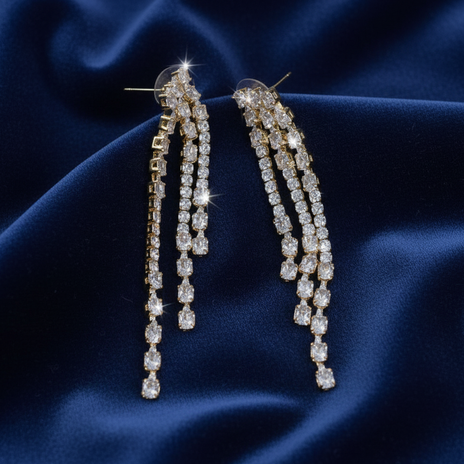 Celeste Cascade Crystal Drop Earrings
