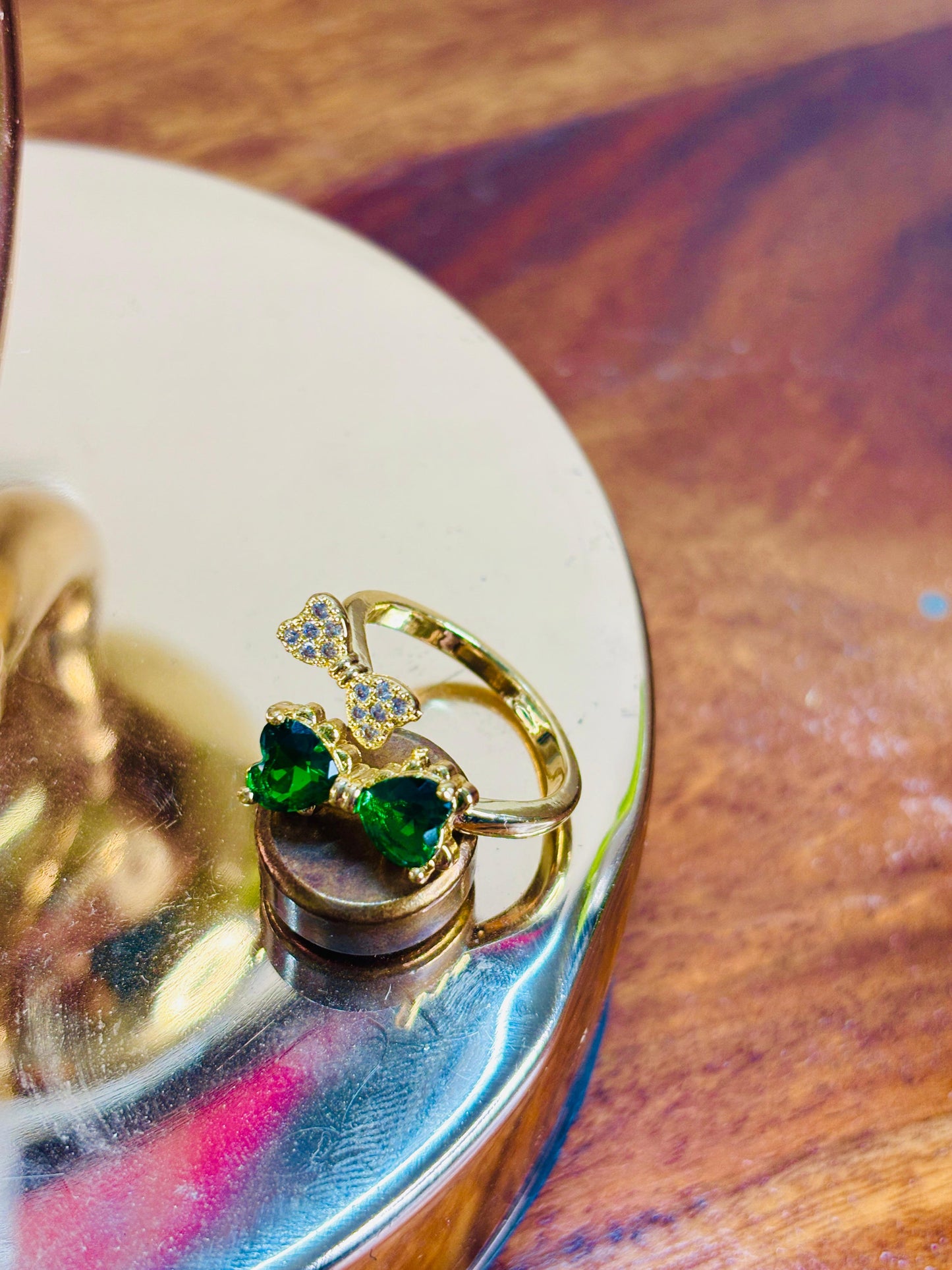 Emerald Bow Statement Ring
