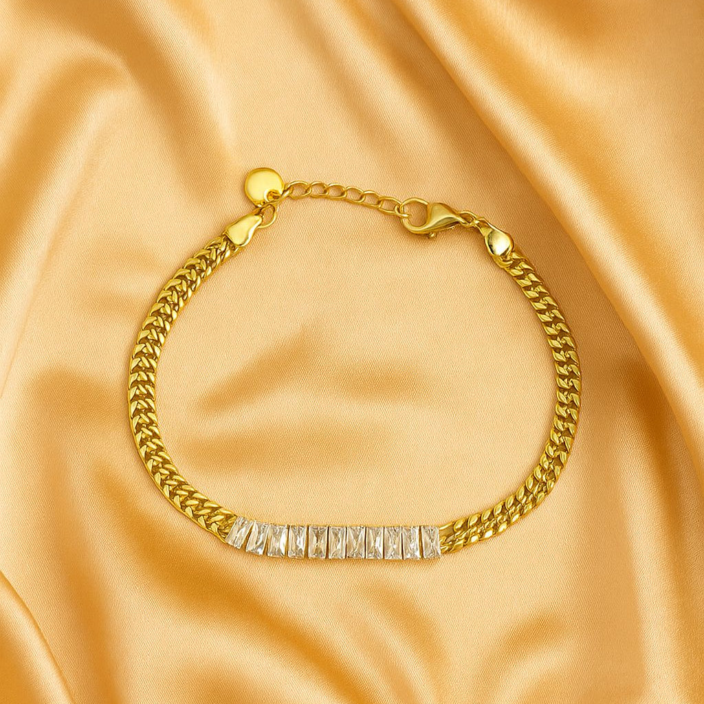 Elegant Baguette Crystal Gold Bracelet