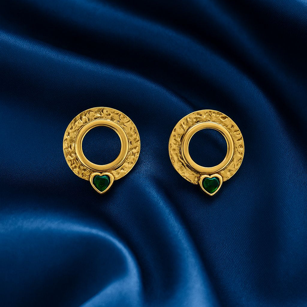 Aurora Hammered Gold Circle Earrings