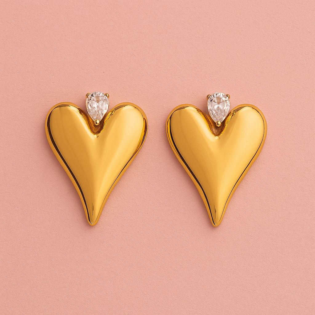 Amora Gold Heart Earrings