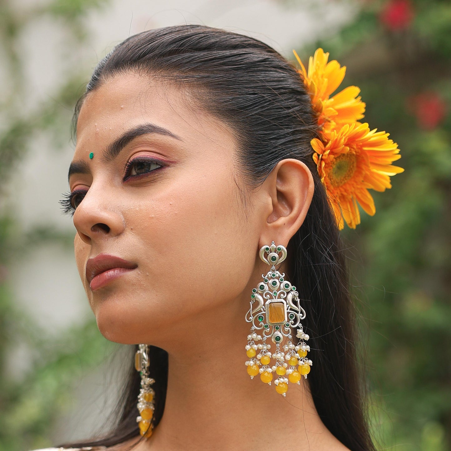 Pranita Yellow Dangler Earrings