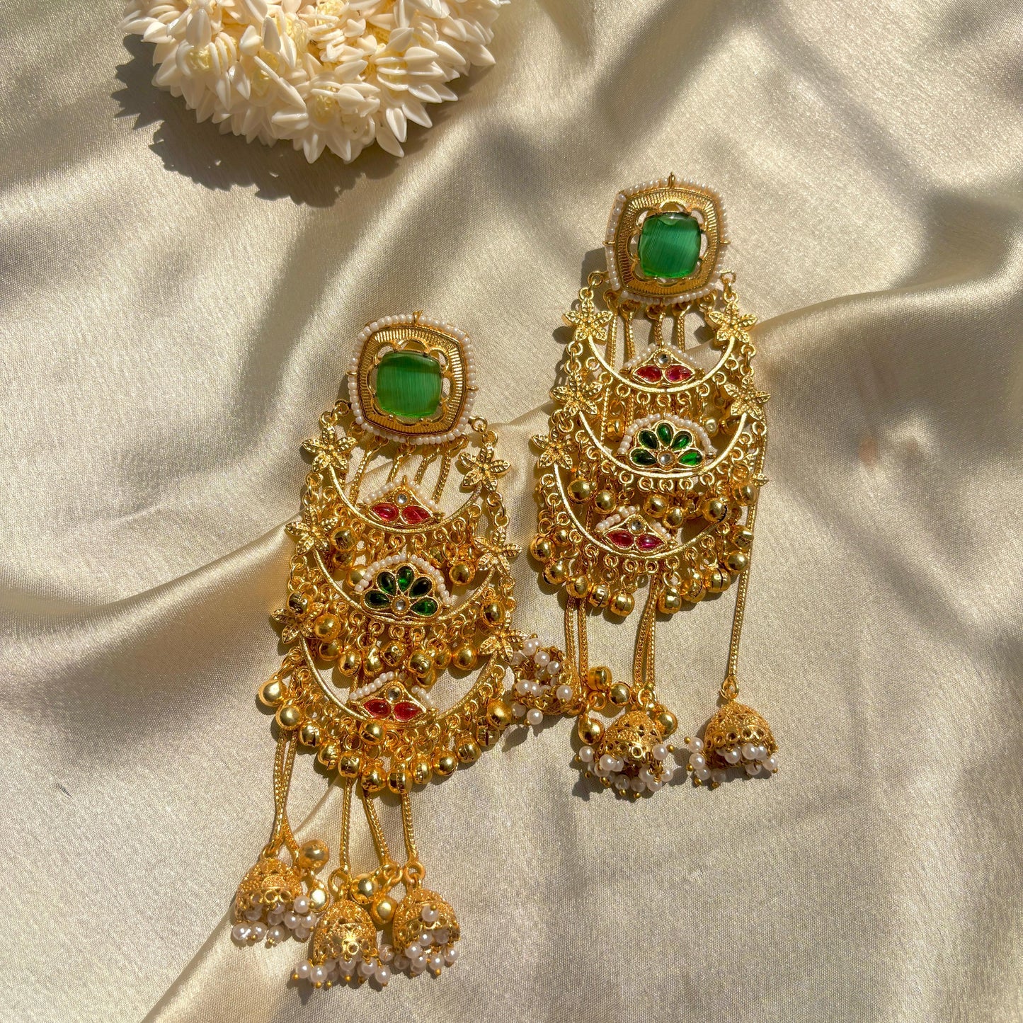 kanika Kashmiri Earrings Sea Green