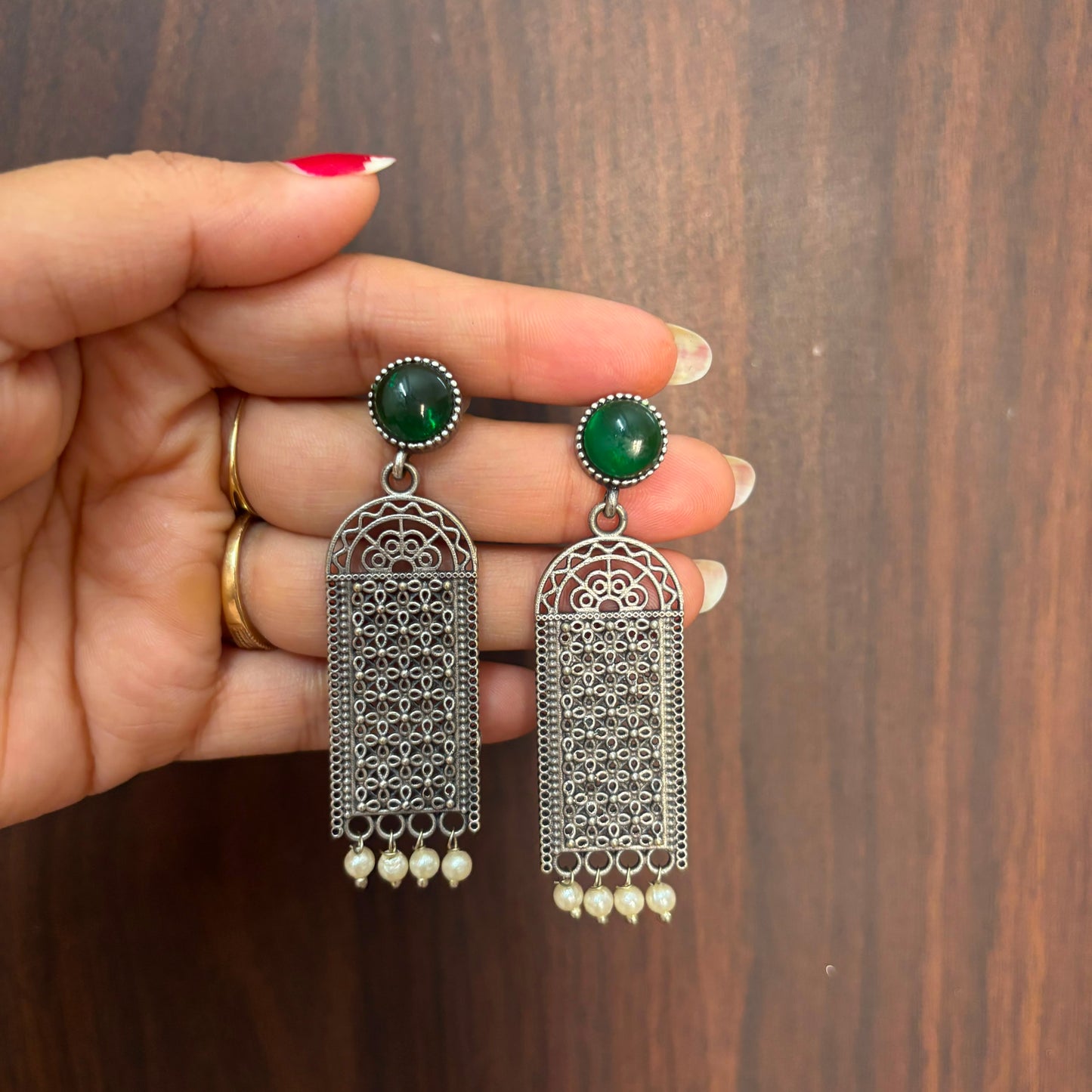Oxidized Dangler Earrings