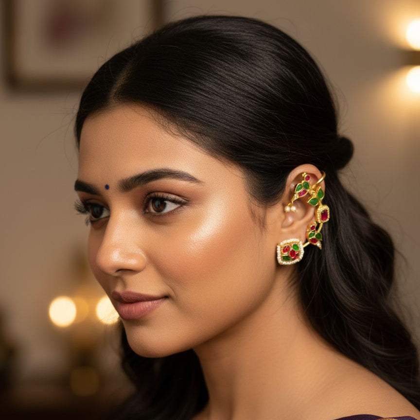 Gold Floral earcuff