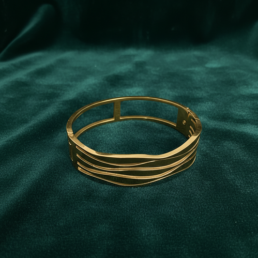 Aurora Sleek Multi-Band Gold Cuff Bracelet