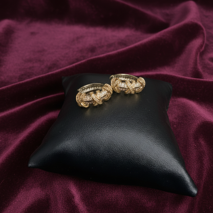 Aurelia Interlock Diamond Hoop Earrings