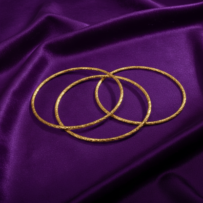 Elysia Textured Silver Bangle Set (Set of 3)