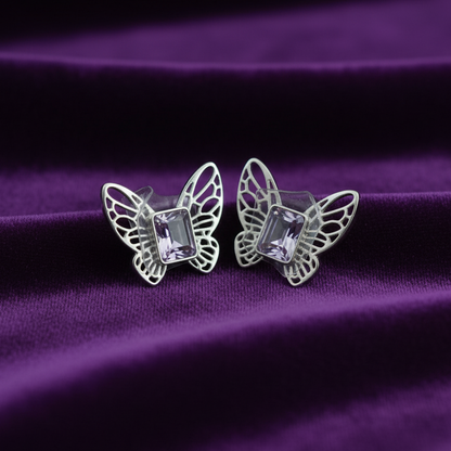 Amara Butterfly Crystal Stud Earrings
