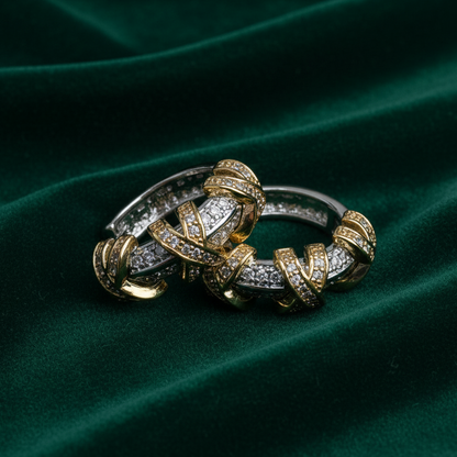 Aurelia Interlock Diamond Hoop Earrings