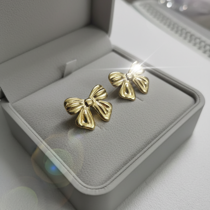 Golden Grace Bow Earrings