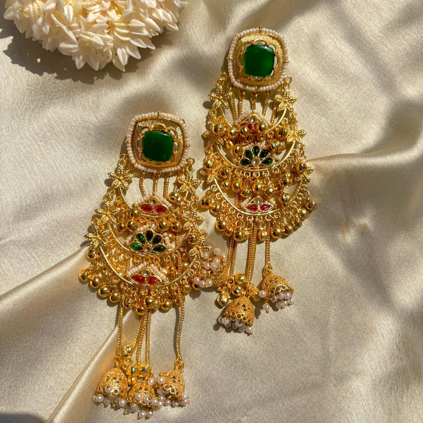 kanika Kashmiri Earrings Green