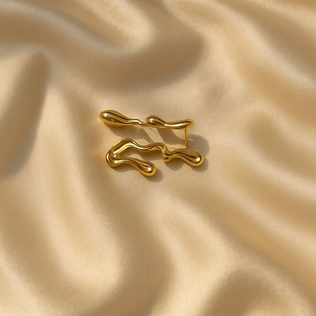 Molten Gold Flow Earrings – Rivyara Jewels