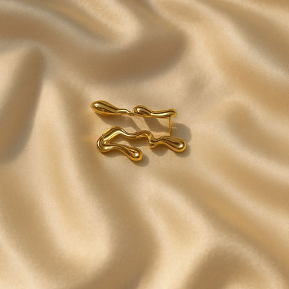Molten Gold Flow Earrings – Rivyara Jewels