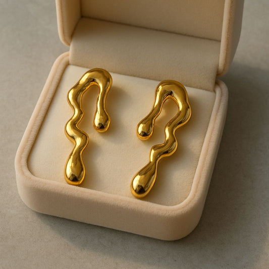 Molten Gold Flow Earrings – Rivyara Jewels