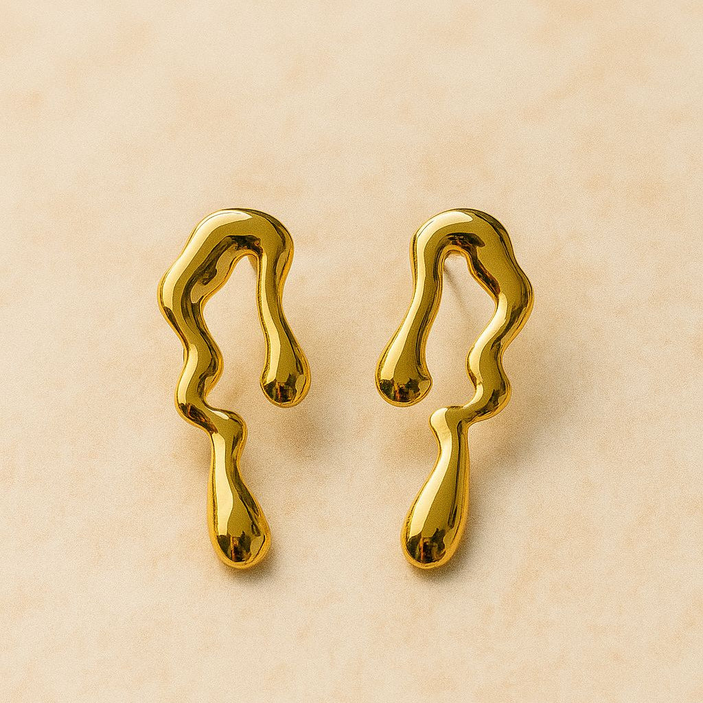 Molten Gold Flow Earrings – Rivyara Jewels