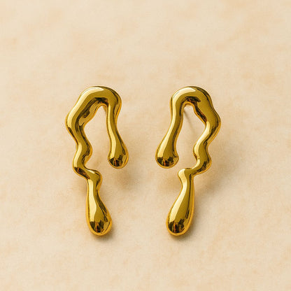 Molten Gold Flow Earrings – Rivyara Jewels