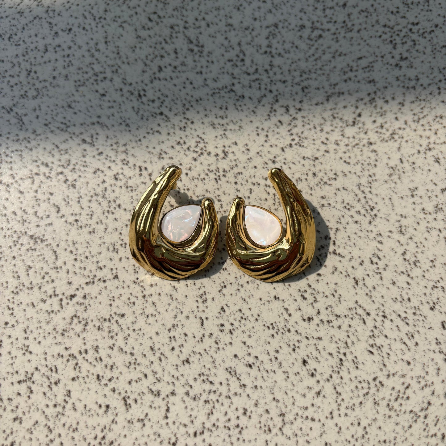 Opal Embrace Gold Stud Earrings – Rivyara Jewels