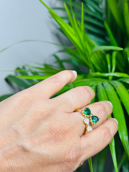 Emerald Bow Statement Ring
