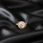 Gold Enamel Floral Ring with Yellow Rose, Crystal & Pearl Accents
