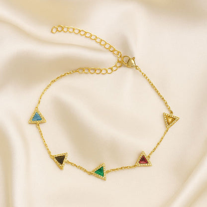 Vivid Prism Triangle Charm Bracelet