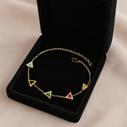 Vivid Prism Triangle Charm Bracelet