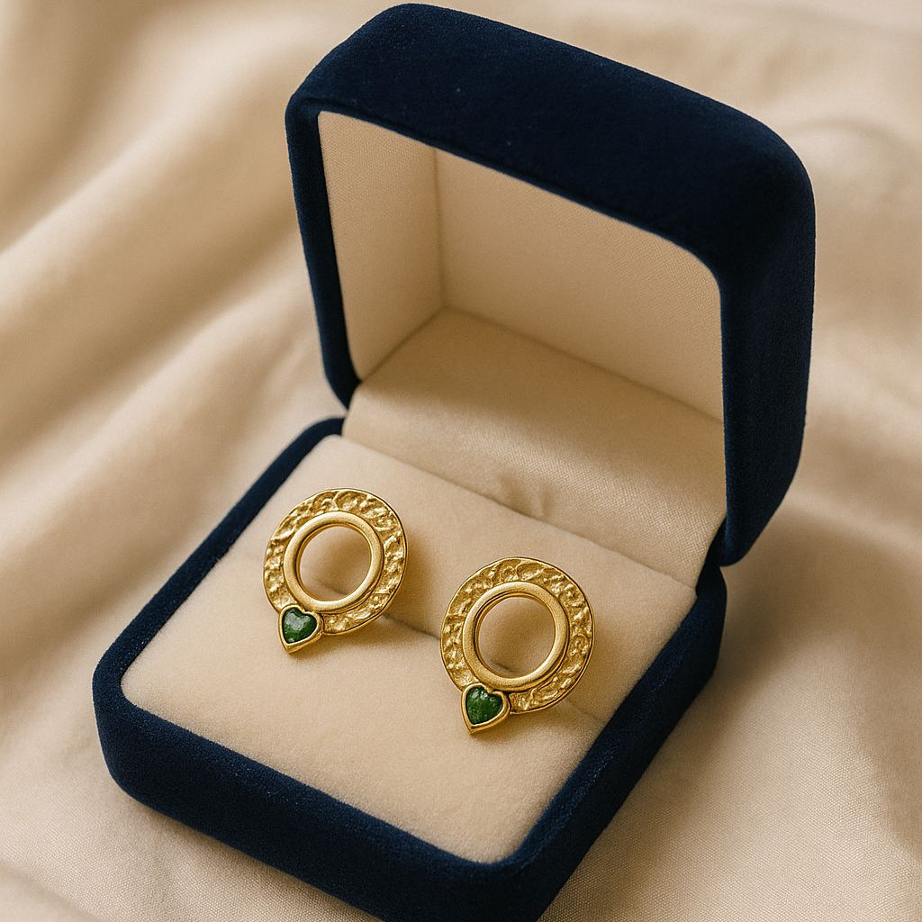 Aurora Hammered Gold Circle Earrings