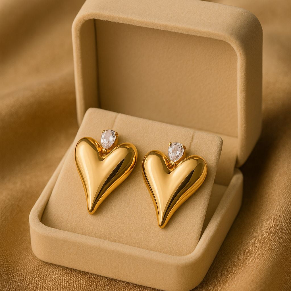 Amora Gold Heart Earrings