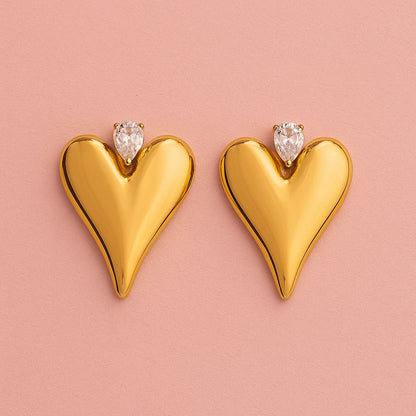 Amora Gold Heart Earrings
