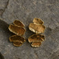 Sculpted Hammered Gold Statement Earrings