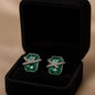 Emerald Radiance Crossover Statement Earrings