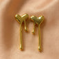 Liquid Gold Drip Heart Earrings