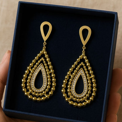 Regal Teardrop Cascade Earrings