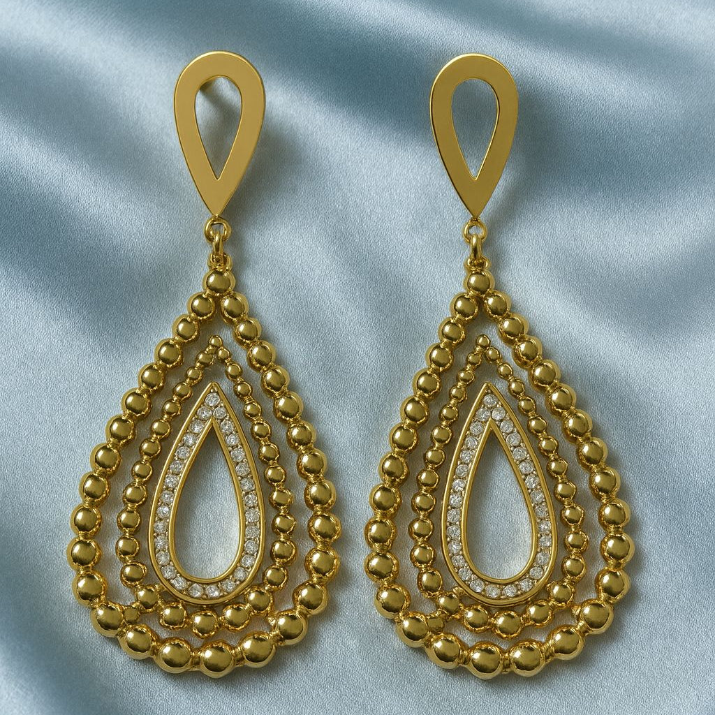 Regal Teardrop Cascade Earrings