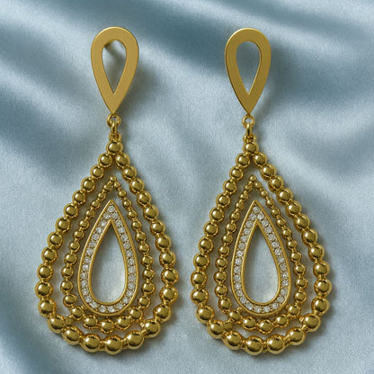 Regal Teardrop Cascade Earrings