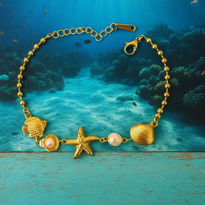 Seaside Charm Pearl & Starfish Bracelet