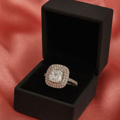 Radiant Cushion Halo Luxury Ring