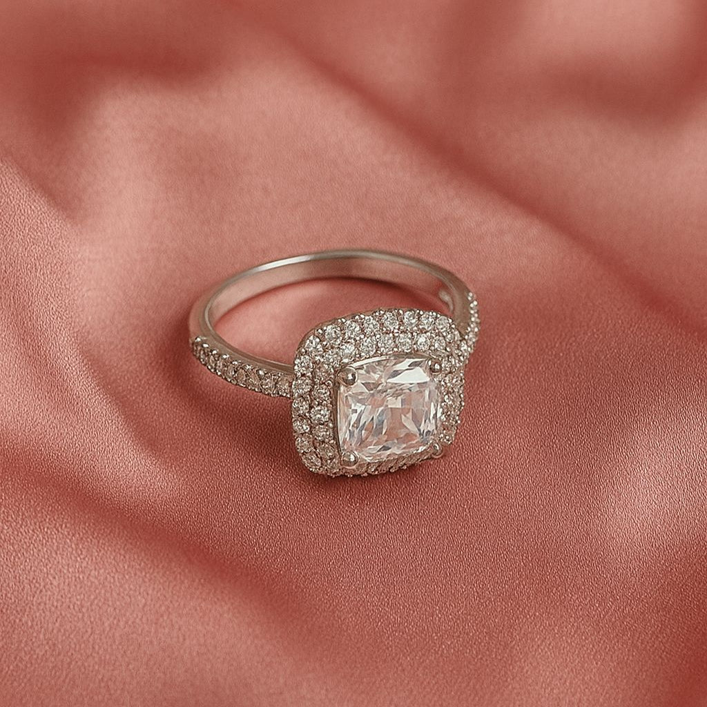 Radiant Cushion Halo Luxury Ring