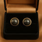Midnight Globe Gold-Framed Stud Earrings
