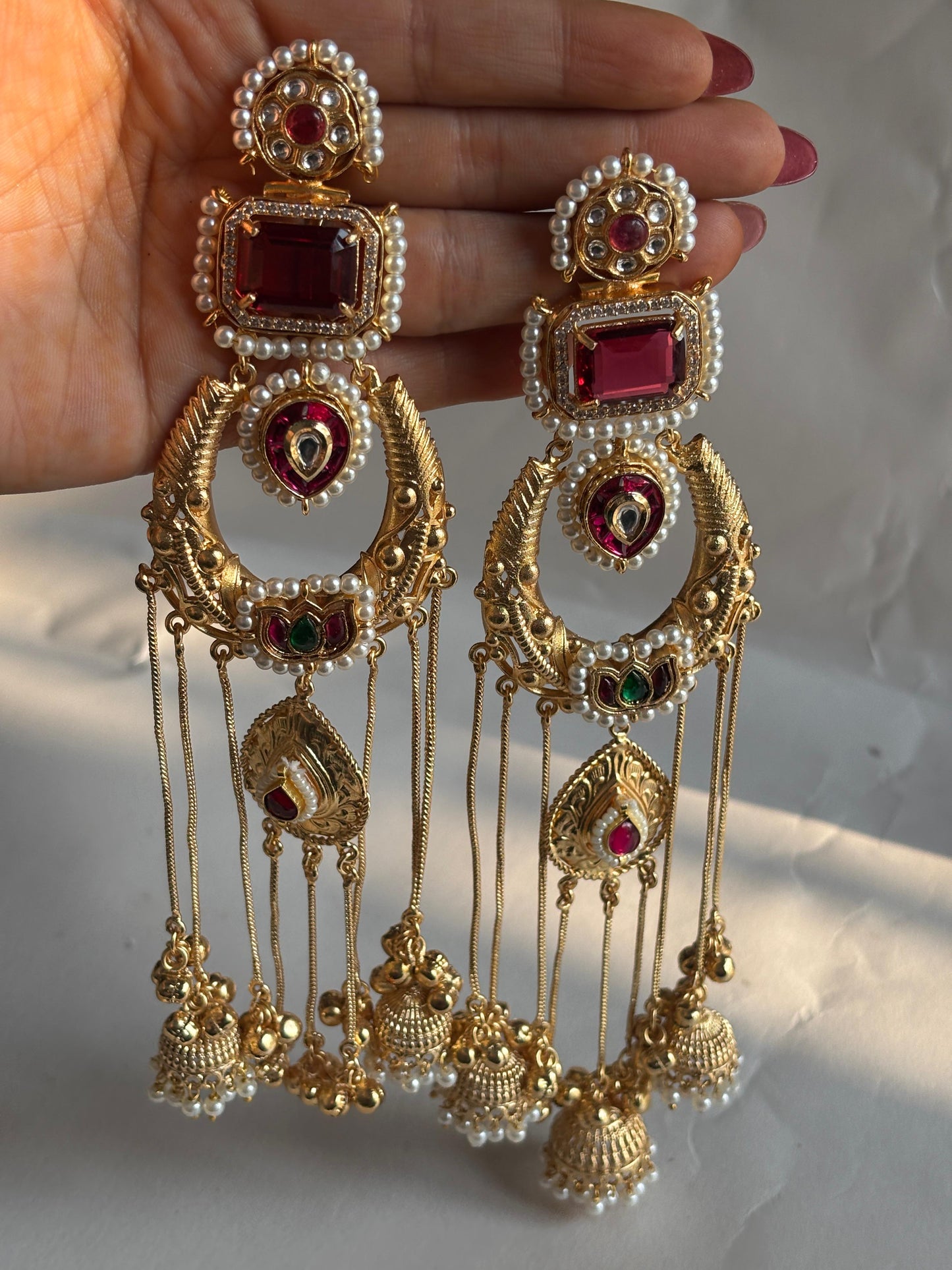 Royal Heritage Kundan Jhumka Chandbali Earrings