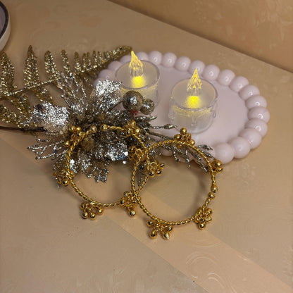 Gold Beaded Hoop Bangle