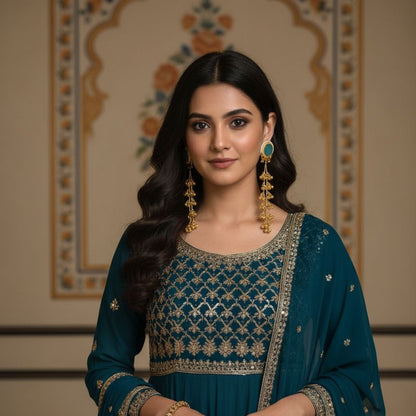 Gulnaaz Green Kashmiri Earrings