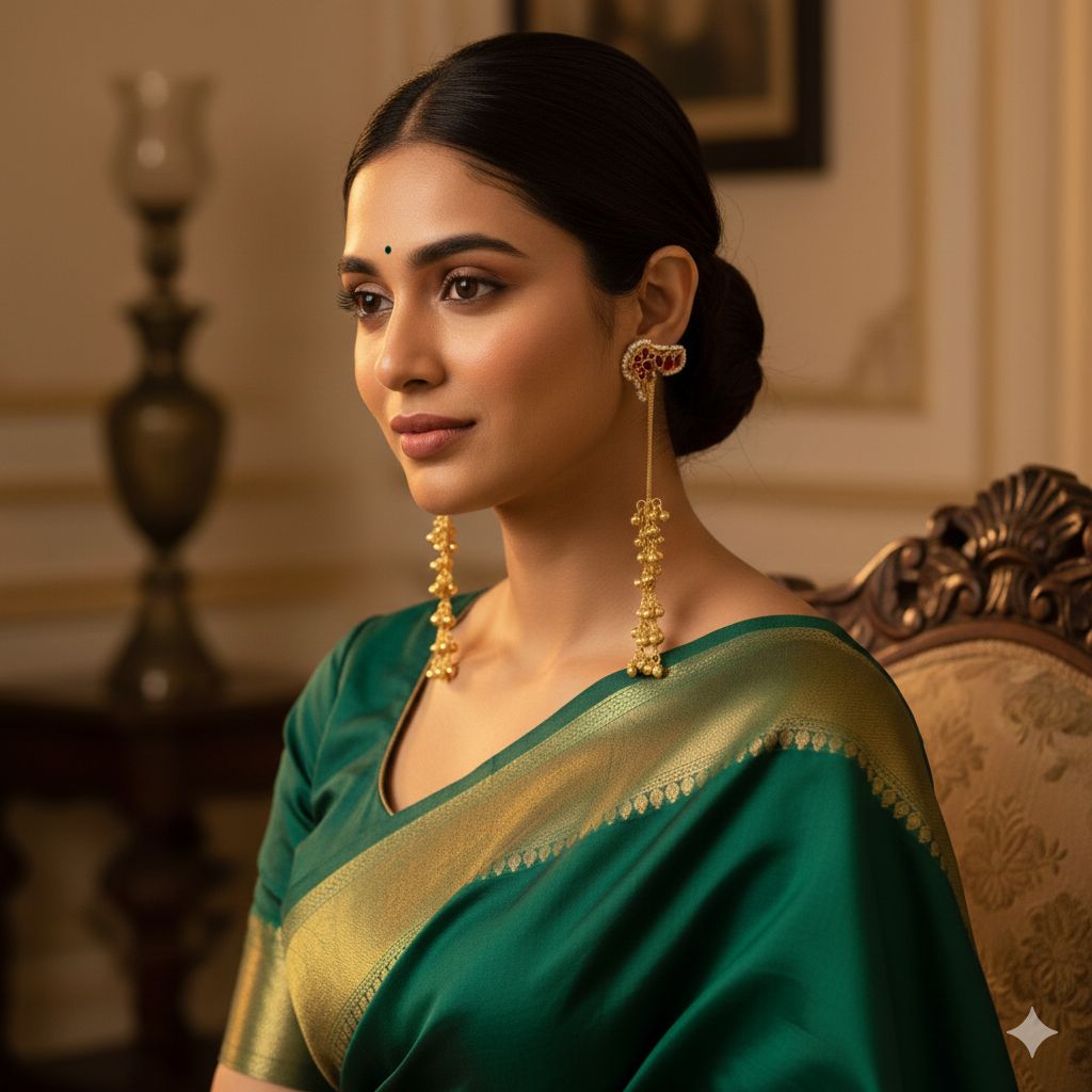 Rangreeti Red Kashmiri Earrings