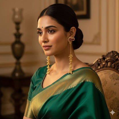 Rangreeti Red Kashmiri Earrings