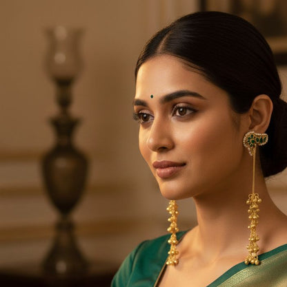 Rangriti green Kashmiri Earrings