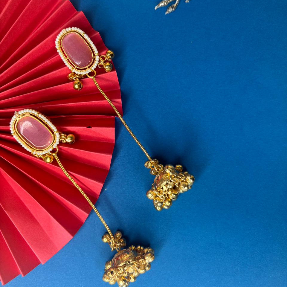 Maya Pink Kashmiri Earrings