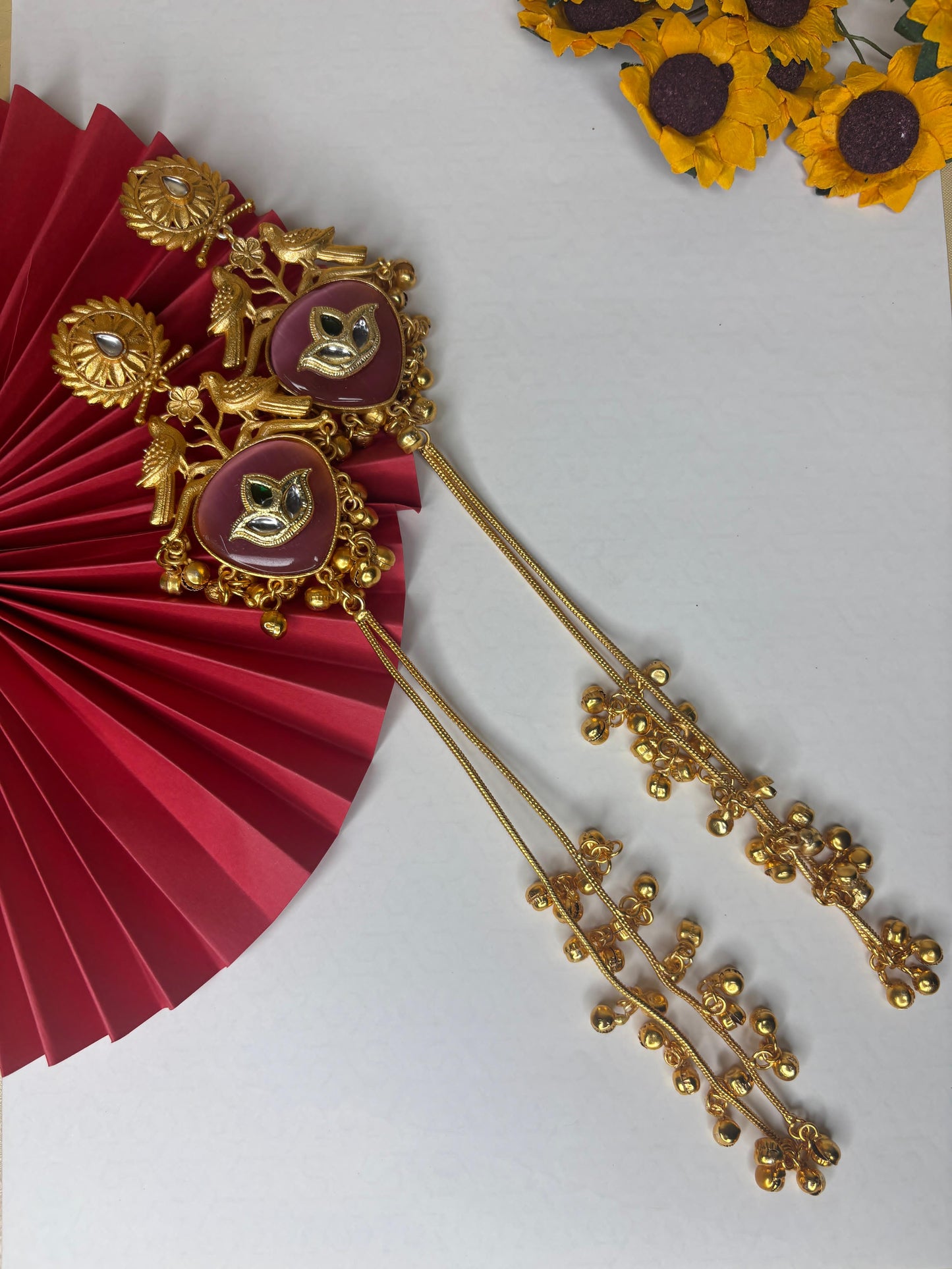 Vedika Pink kashmiri Earrings