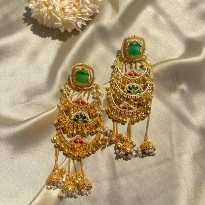 kanika Kashmiri Earrings Sea Green