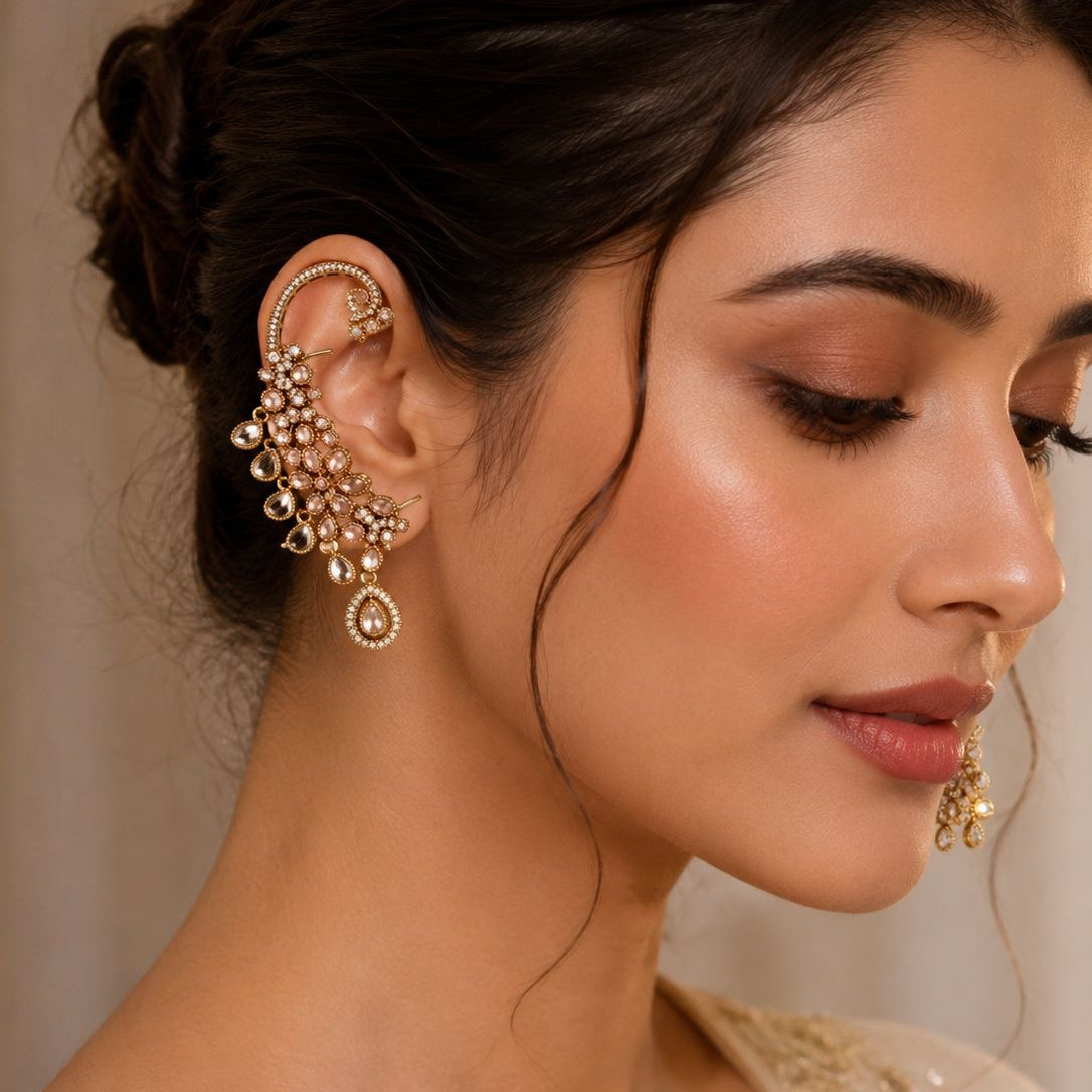 Blush Crystal EarCuff Earrings