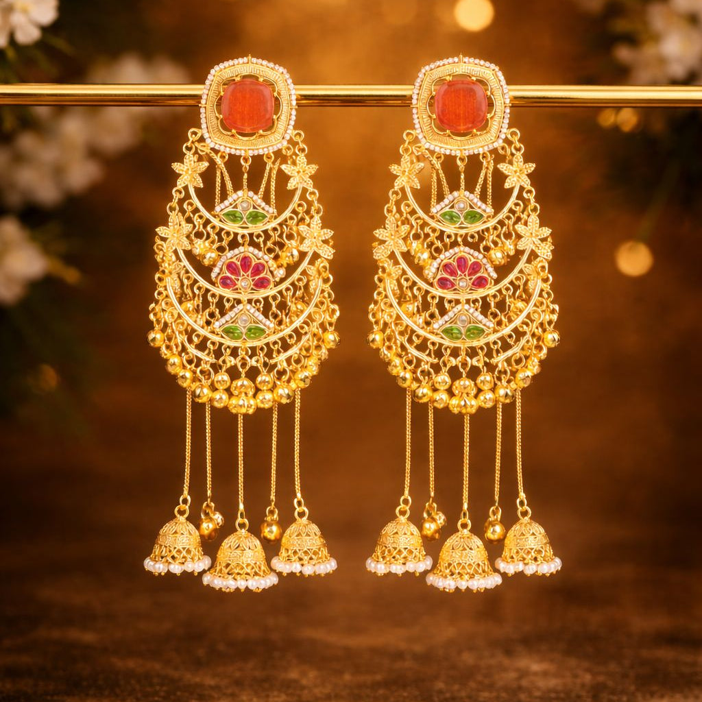 kanika Kashmiri Earrings Pink